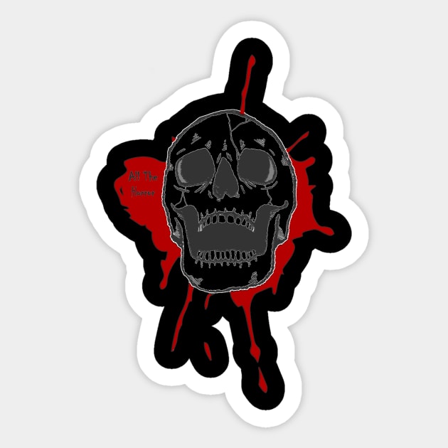 ATH Black Skull with logo Sticker by All The Horror